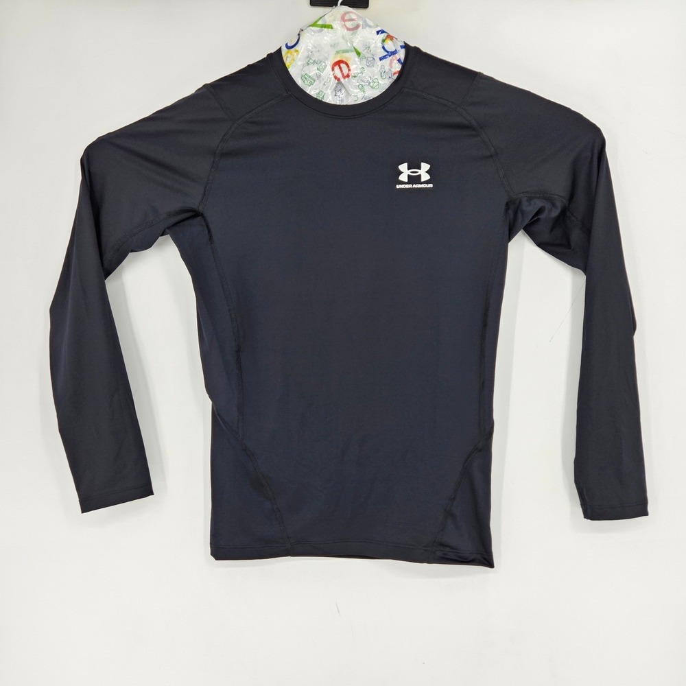 Under Armour Compression Shirt Mens Large Black Heatgear Performance Long Sleeve